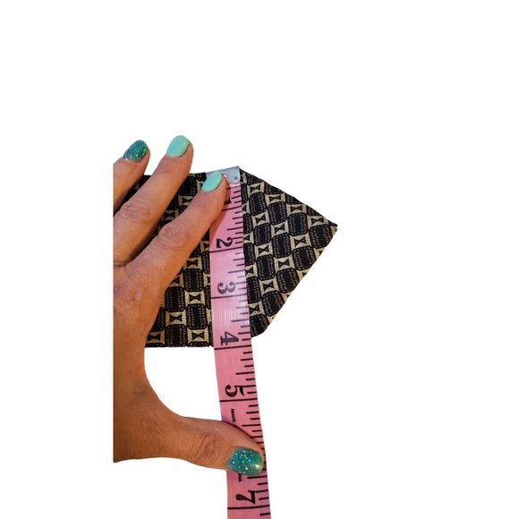 ASTRATTO Luxury Silk Geometric Black Brown Tan Neck Tie Made in USA Business - Picture 12 of 13